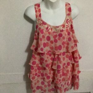 Lane Bryant shades of  Pink Polka Dot Tank Top Size 2X